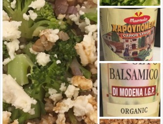 Cracked Wheat Broccoli and Feta Salad with a Carob Dressing Recipe