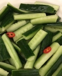 Quick No-Cook Pickled Cucumbers